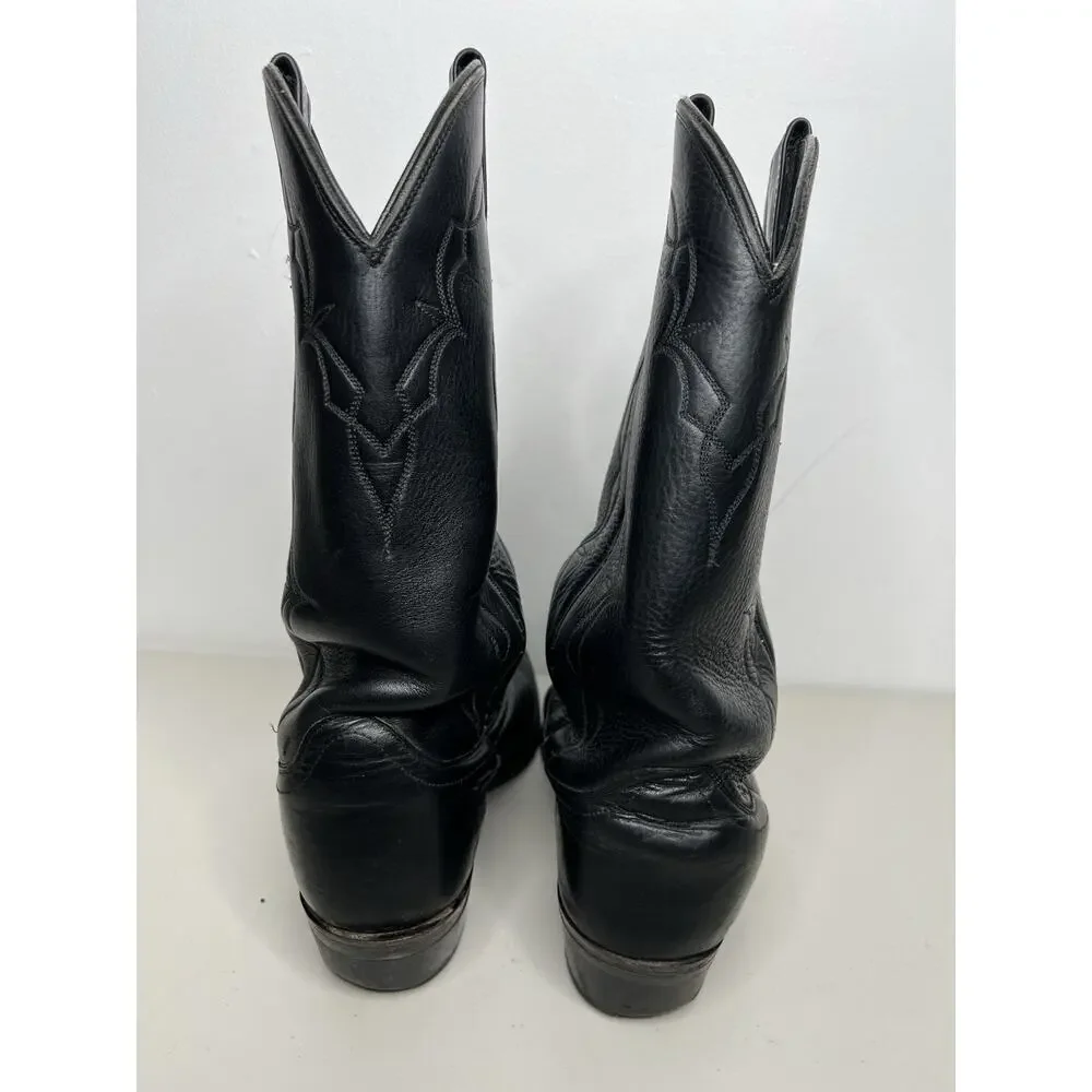 Dan Post Cowboy Boots Black Leather Men’s Size 9 D Style 6621